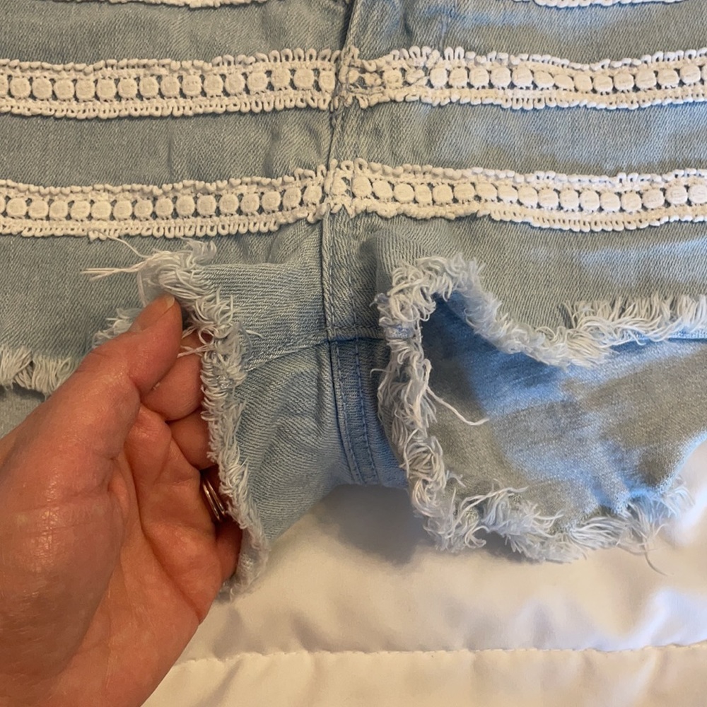 SOLD**High Rise Boho Cut-Offs - Picture 4 of 10
